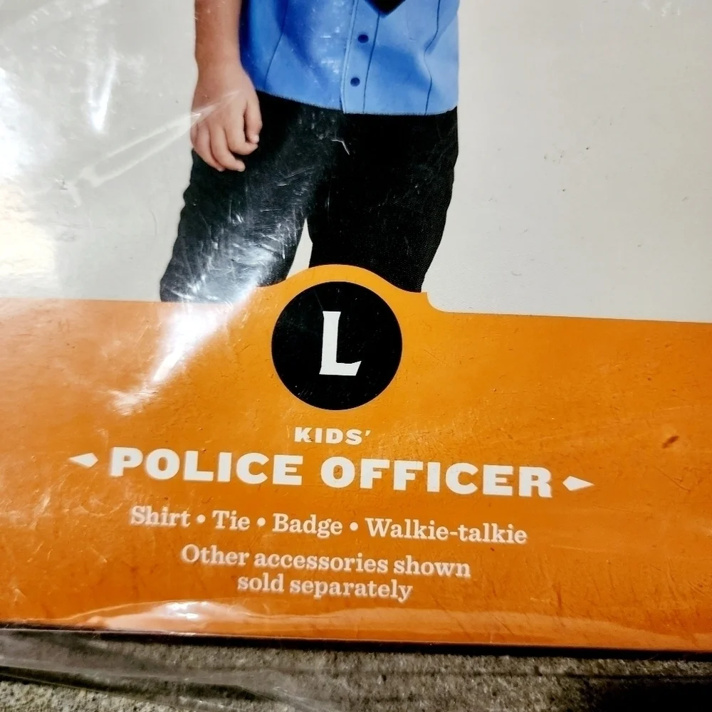 NWT Hyde & Eek! Kids Police Officer Halloween Costume Top with Accessories New L